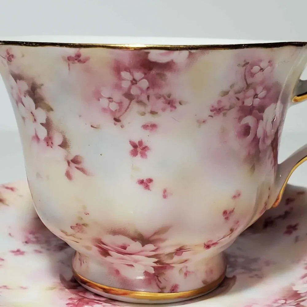 Pink Roses Teacup and Saucer Chintz